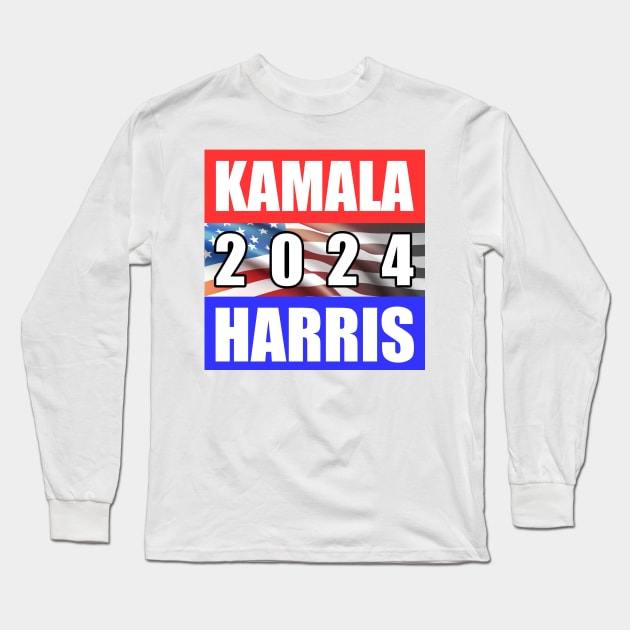 Kamala Harris for President 2024 Long Sleeve T-Shirt by CafePretzel